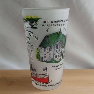 Vintage Hazel Atlas Niagara Falls Frosted Souvenir Tumbler